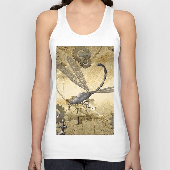 Steampunk, dragonflies Unisex Tank Top