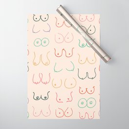 Pastel Boobs Drawing Wrapping Paper