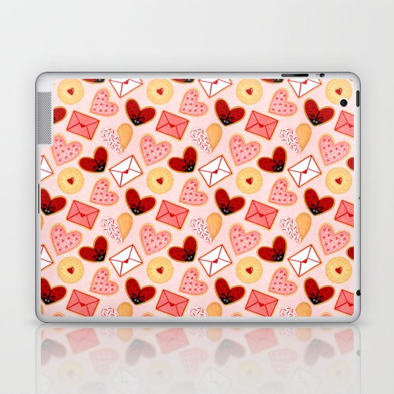 Cute Valentines Galentines Love Cookies Print Laptop & iPad Skin