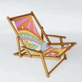 retro hippie boho print  Sling Chair