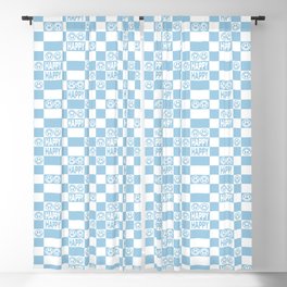 HAPPY Checkerboard (Morning Sky Light Blue Color) Blackout Curtain