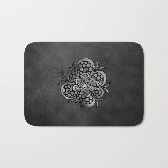 timespaceflower (black and white) ( HQ pixel ) Bath Mat