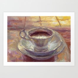 Coffee Cup still life painting Svetlana Novikova Art Print