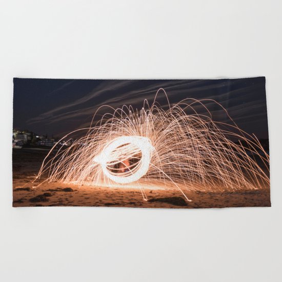 Woolspinning at the Beach Beach Towel