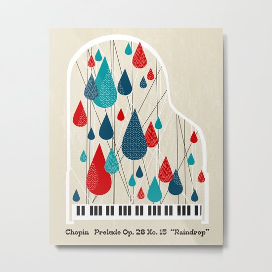 Chopin - Prelude Op. 28 No. 15 "Raindrop" Metal Print