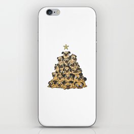 Pug Dogs Christmas Tree iPhone Skin