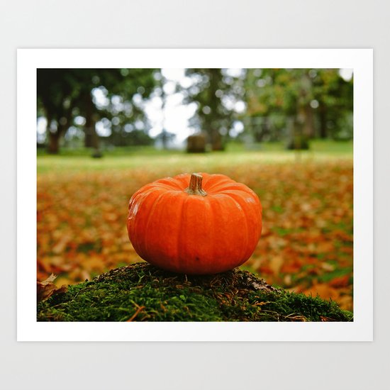 Cemetery pumpkin Art Print