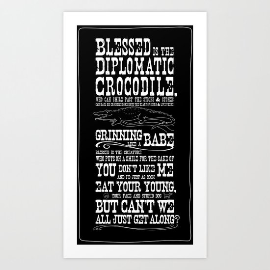 On Tolerance & Crocodiles... Art Print