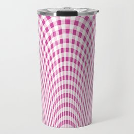 Pink and white curved squares Travel Mug