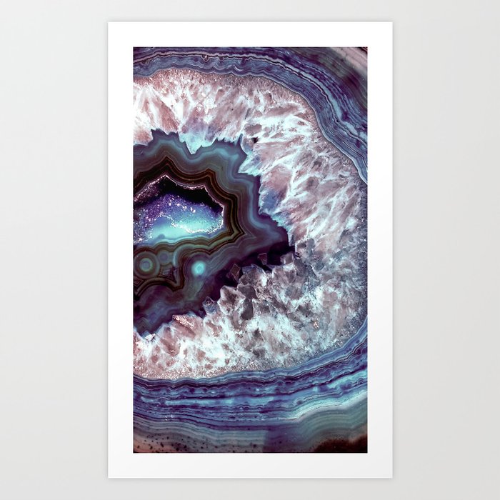 Ocean Blues Quartz Crystal Art Print