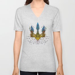 Ukrainian Trident Color V Neck T Shirt