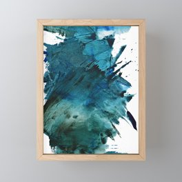 Scenic Route [2]: a pretty, minimal abstract piece in blue and green by Alyssa Hamilton Art Framed Mini Art Print