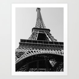 Eiffel Tower // Looking up at the World's Most Famous Monument in Paris France Classic Photograph Art Print