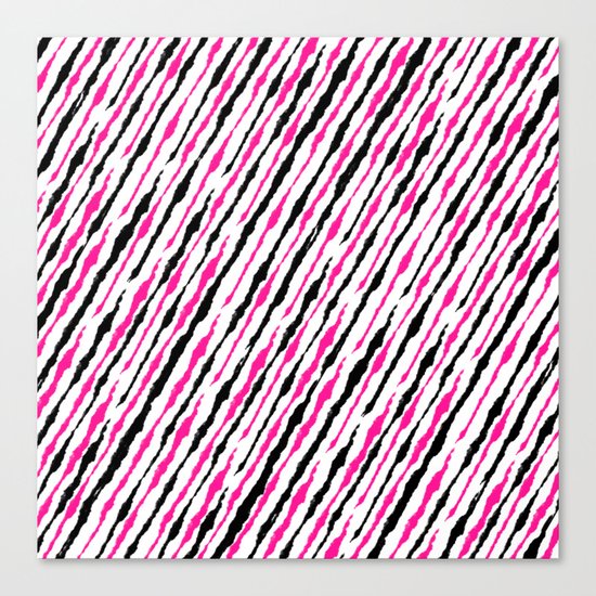 Pink and Black Pattern Canvas Print