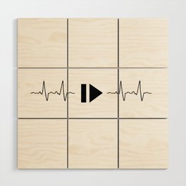 Music and heart pulse Wood Wall Art