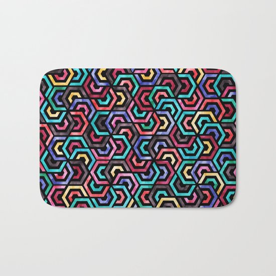 Seamless Colorful Geometric Pattern XXV Bath Mat