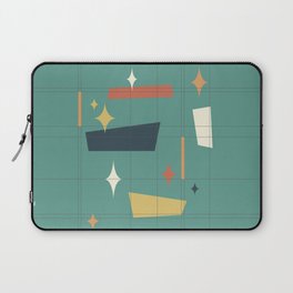 Mid Century Modern Abstract Composition 7 in Teal Laptop Sleeve