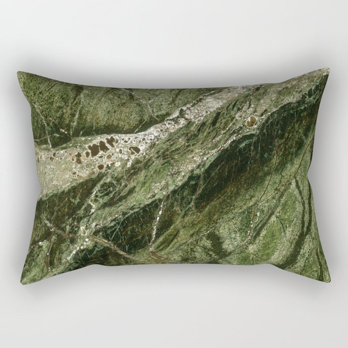 Marble Rain Forest Green Rectangular Pillow