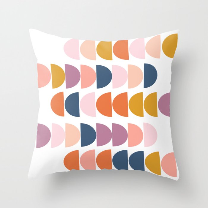 Shapes 132 | Purple and Orange Throw Pillow