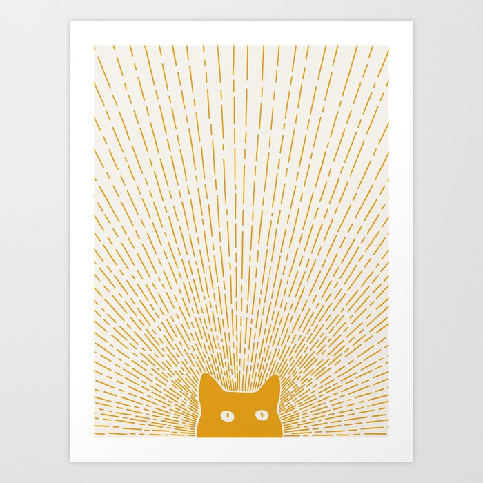 Cat Landscape 96: Good Meowning Art Print