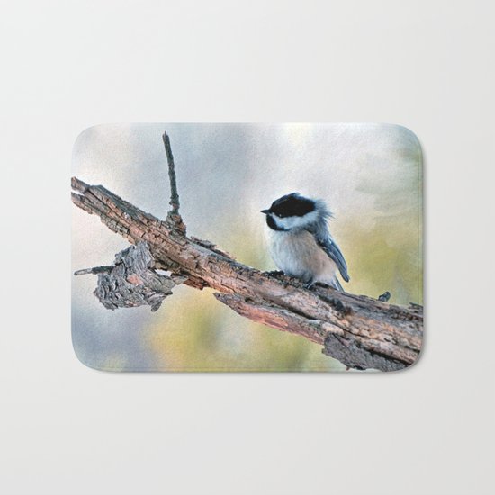 Chickadee Against the Wind Bath Mat