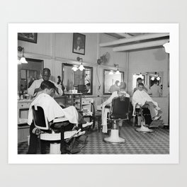 Capitol Barber Shop, 1938. Vintage Photo Art Print