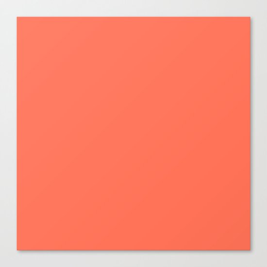 Simply Deep Coral Canvas Print