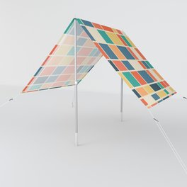 Mid Century Modern Abstract retro colored Grid pattern - Retro Colors Sun Shade