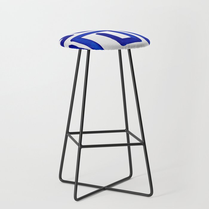 Greek Blue Design Bar Stool