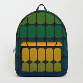 Verdant Capsule Backpack | Yellow, Curated, Digital, Retro, Green, Mod, Opart, Jungle, Boho, Blue 
