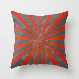 Red Radial Stripes Throw Pillow