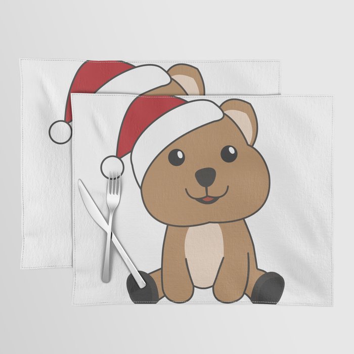 Quokka Christmas Snow Winter Animals Quokkas Placemat