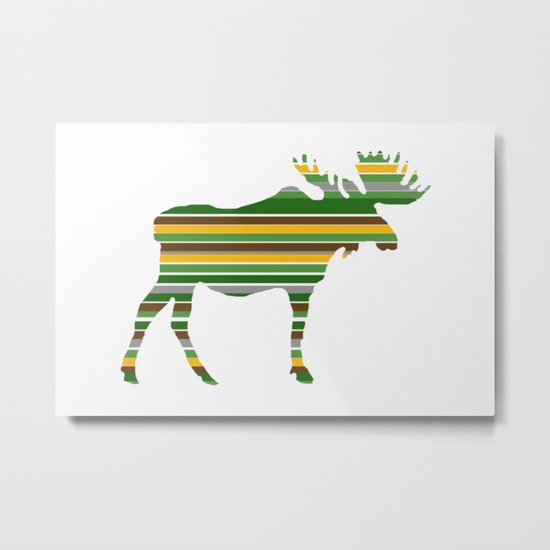 Moose - Forest Colors Metal Print