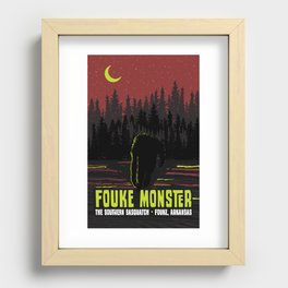 Fouke Monster in neon and red Recessed Framed Print