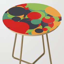 Seagreen, golden rod, fire brick, dark slate gray, yellow green dots Side Table