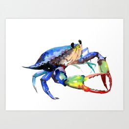 Crab, Sea World Rainbow Colors Beach Art Print