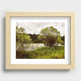 Vintage summer river landscape Recessed Framed Print
