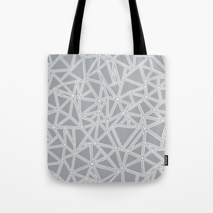 Shattered Ab Grey and White Tote Bag