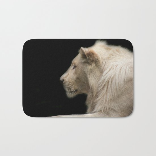 Young white lion Bath Mat