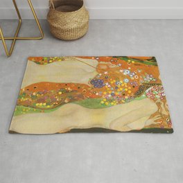 Flow of femininity - Gustav Klimt Area & Throw Rug