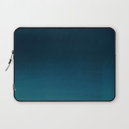 Navy blue teal hand painted watercolor paint ombre Laptop Sleeve