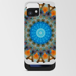 Colorful Blue Aura - Vibrant Mandala Art iPhone Card Case