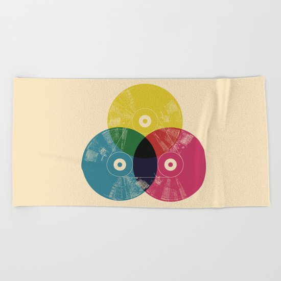 Music is the colors of life Beach Towel