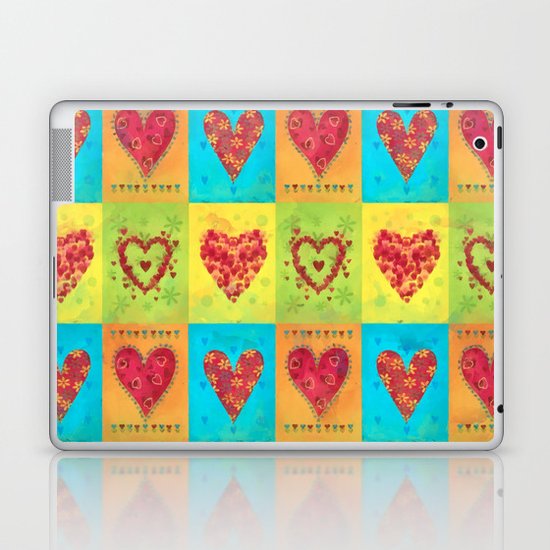 Colorful hearts pattern Laptop & iPad Skin