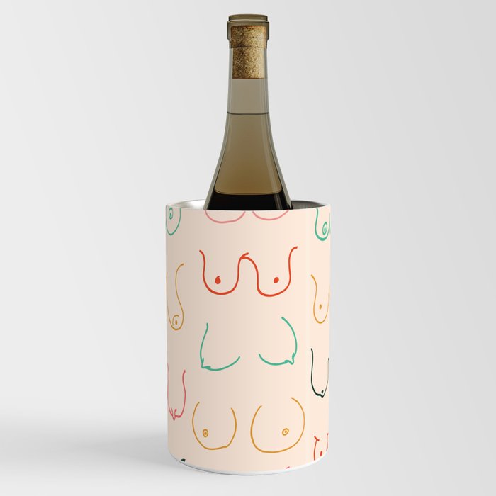 Pastel Boobs Drawing Wine Chiller