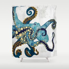 Metallic Octopus VI Shower Curtain