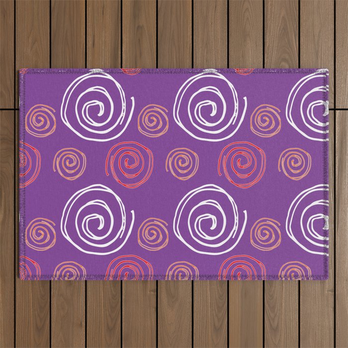 Twirly Swirly Purple Outdoor Rug