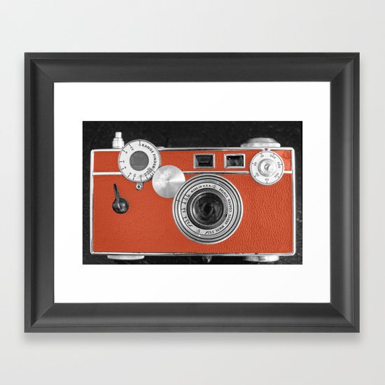 Tangerine Tango retro vintage phone Framed Art Print