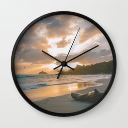 Kailua Beach Sunrise, North Shore Oahu Wall Clock
