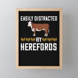 Hereford Cow Cattle Bull Beef Farm Framed Mini Art Print